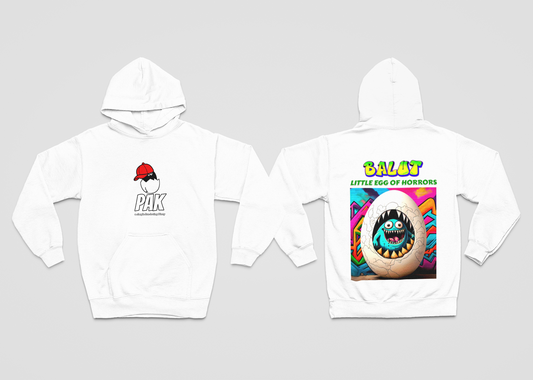 PAK heavyweight pullover hoodie.BALUT little egg of horrors